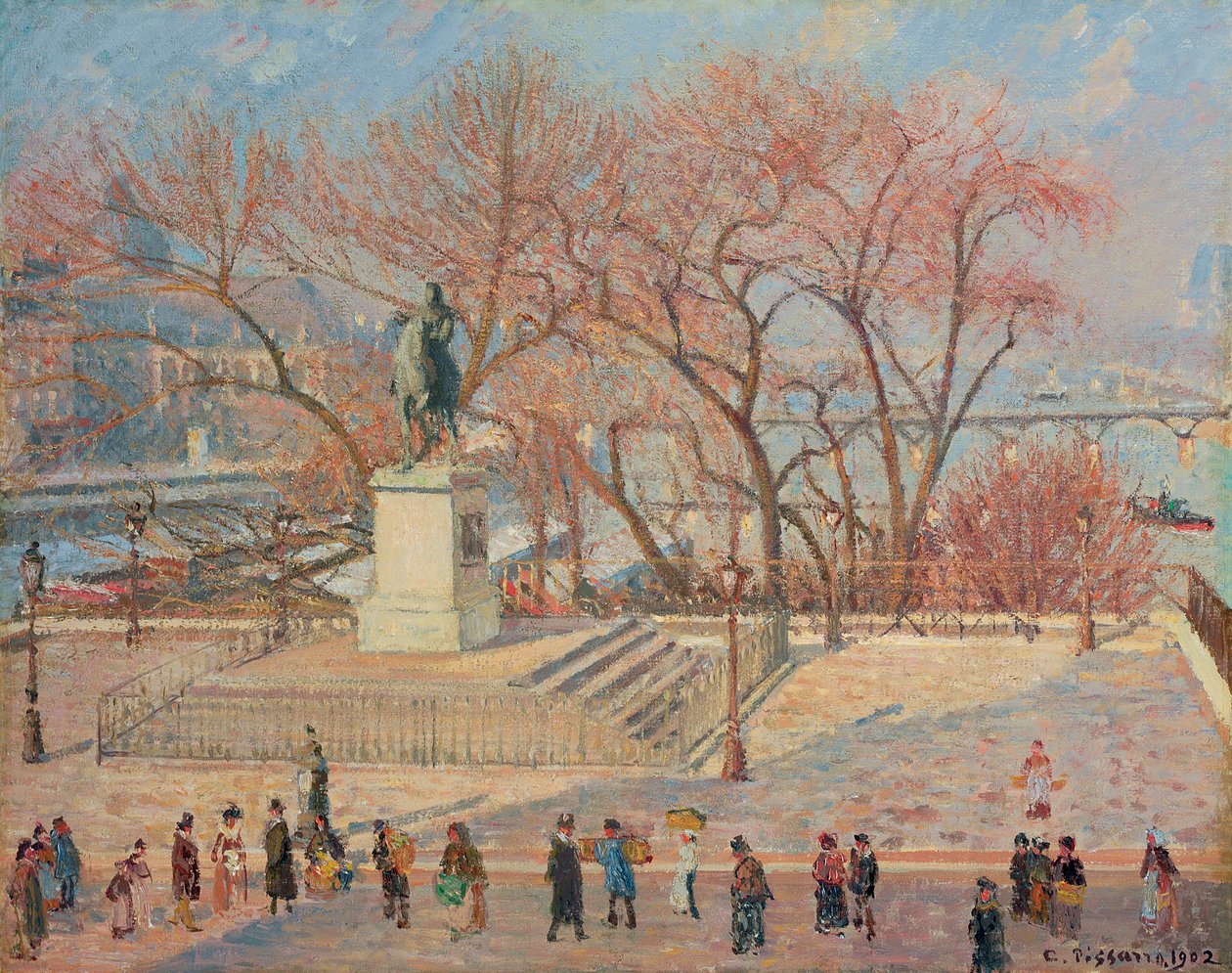 Statua Henryka IV, Poranek, Słońce; Posąg Henryka IV, jutrznia, soleil, 1902 autorstwa Camille Jacob Pissarro
