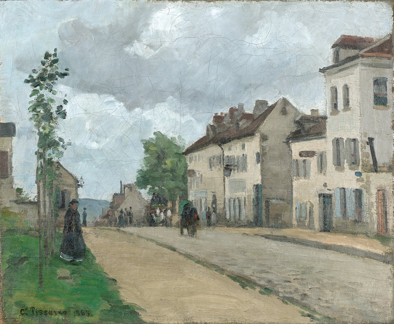 Straße w Pontoise (Rue de Gisors) autorstwa Camille Jacob Pissarro