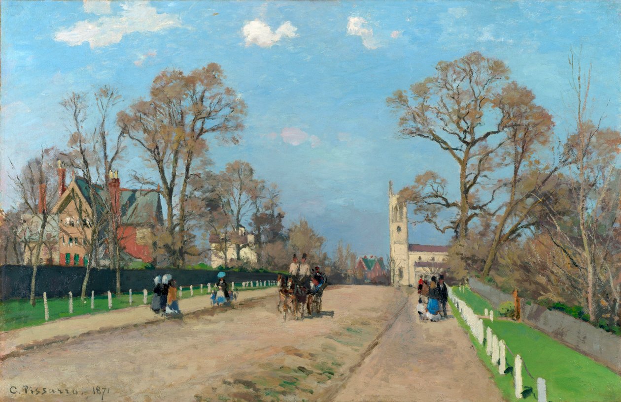 Aleja, Sydenham, 1871 autorstwa Camille Jacob Pissarro