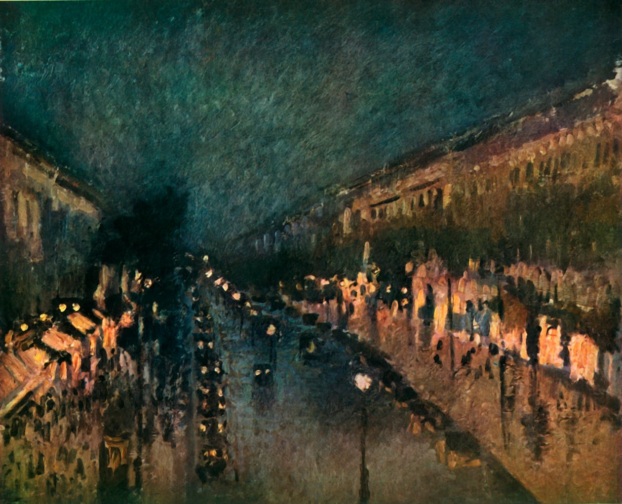 Boulevard Montmartre nocą, 1897, 1937. autorstwa Camille Jacob Pissarro