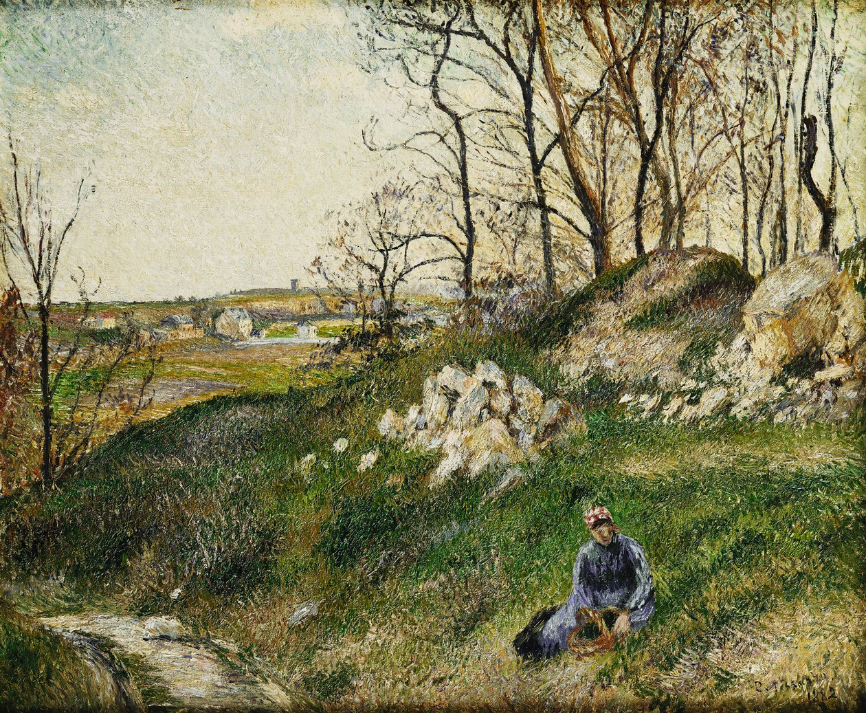 Zbieracze kapusty, Pontoise; Kamieniołomy kapusty, Pontoise, 1882 r. autorstwa Camille Jacob Pissarro