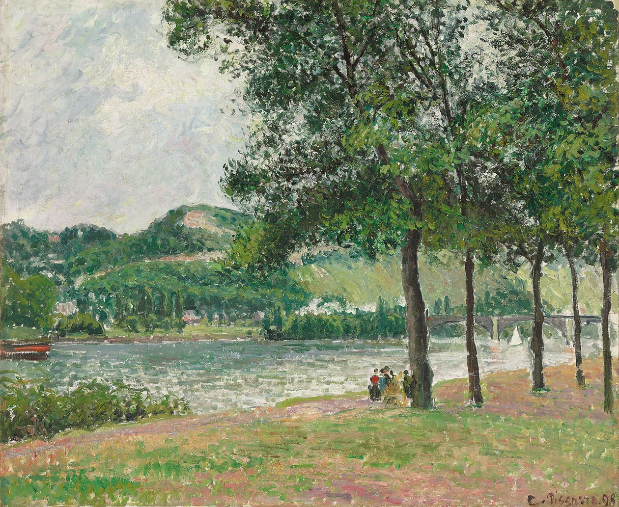 Cours-la-Reine w Rouen, Overcast; Cours-la-Reine w Rouen, szara pogoda, 1898 autorstwa Camille Jacob Pissarro