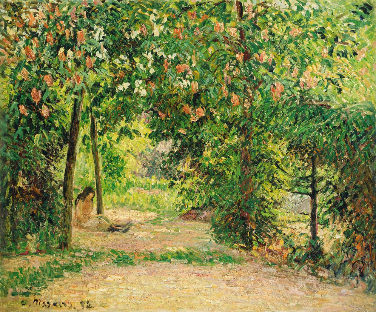 Ogród w Eragny wiosną 1894 r. autorstwa Camille Jacob Pissarro