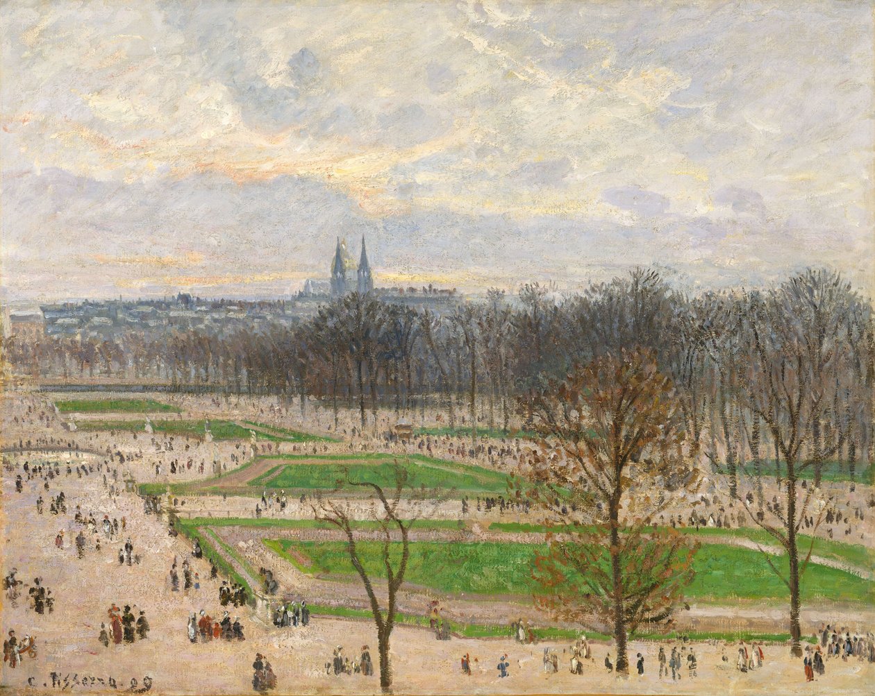 Ogród Tuileries w zimowe popołudnie, 1899 autorstwa Camille Jacob Pissarro