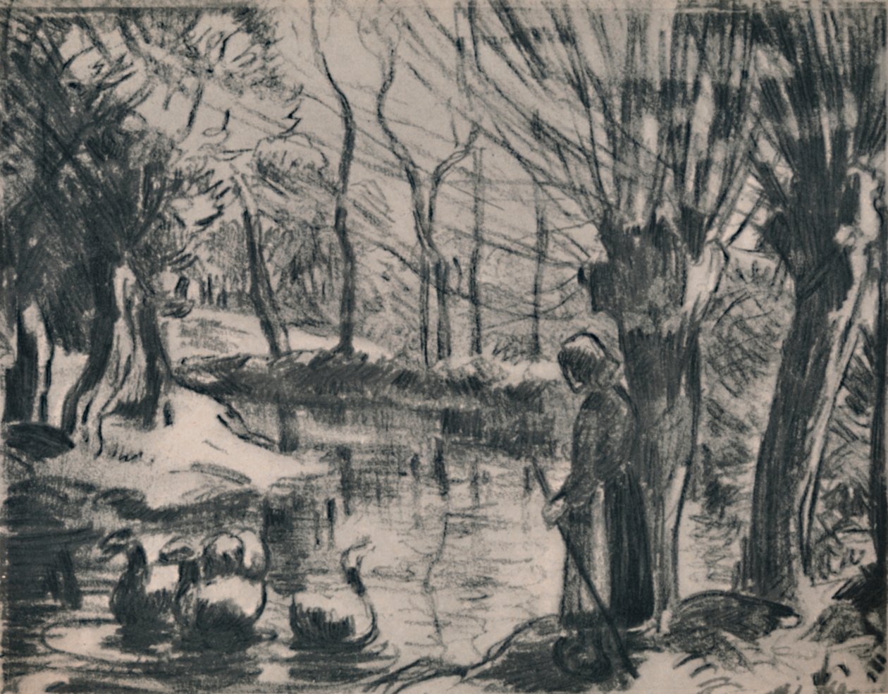 Gęsiareczka, ok. 1870, 1946 autorstwa Camille Jacob Pissarro