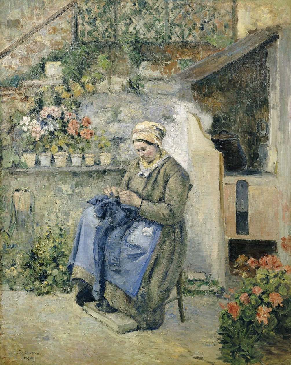 Wesoła Matka; La Mere Jolly, 1874 autorstwa Camille Jacob Pissarro
