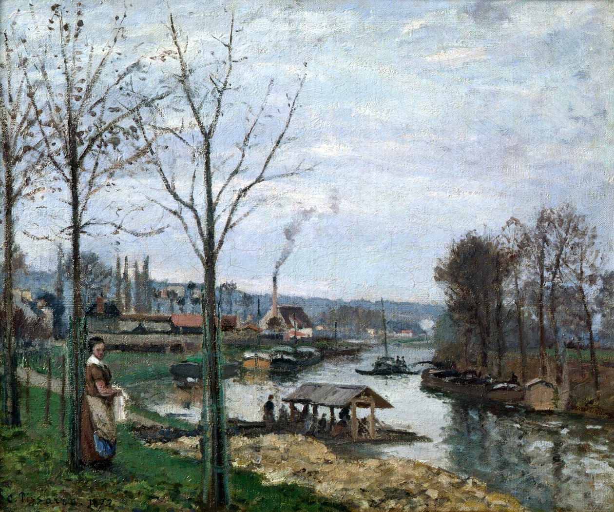 Pralnia, Port Marly, 1872. autorstwa Camille Jacob Pissarro