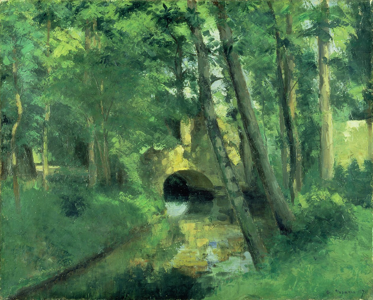 Mały most, Pontoise, 1875 r. autorstwa Camille Jacob Pissarro