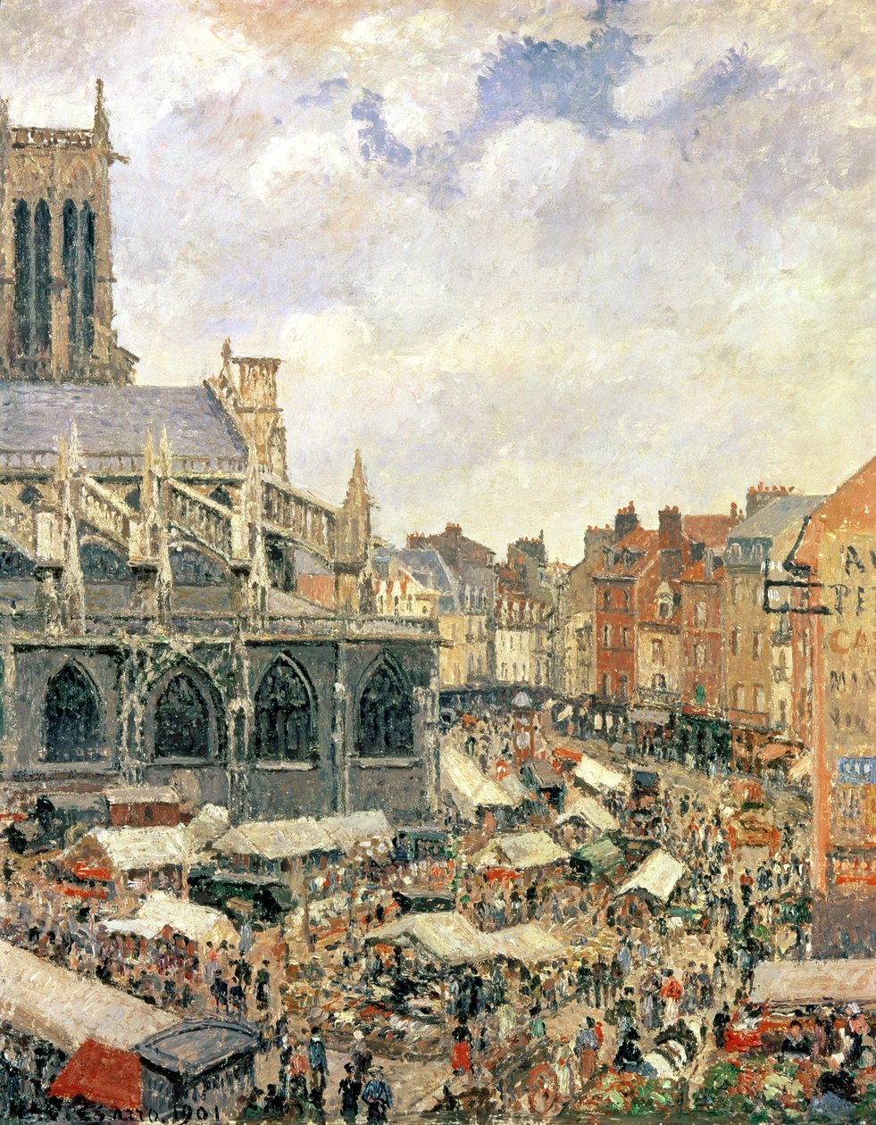 Rynek wokół kościoła Saint-Jacques, Dieppe, 1901 autorstwa Camille Jacob Pissarro