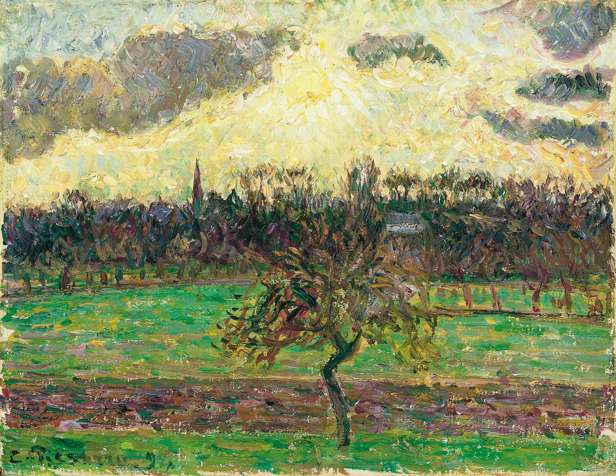 Łąki w Éragny, Jabłoń, 1894 autorstwa Camille Jacob Pissarro