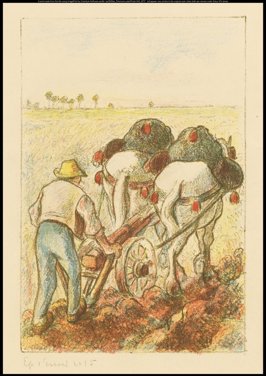 Pług, strona tytułowa „Les Temps Nouveaux”, 1901 autorstwa Camille Jacob Pissarro