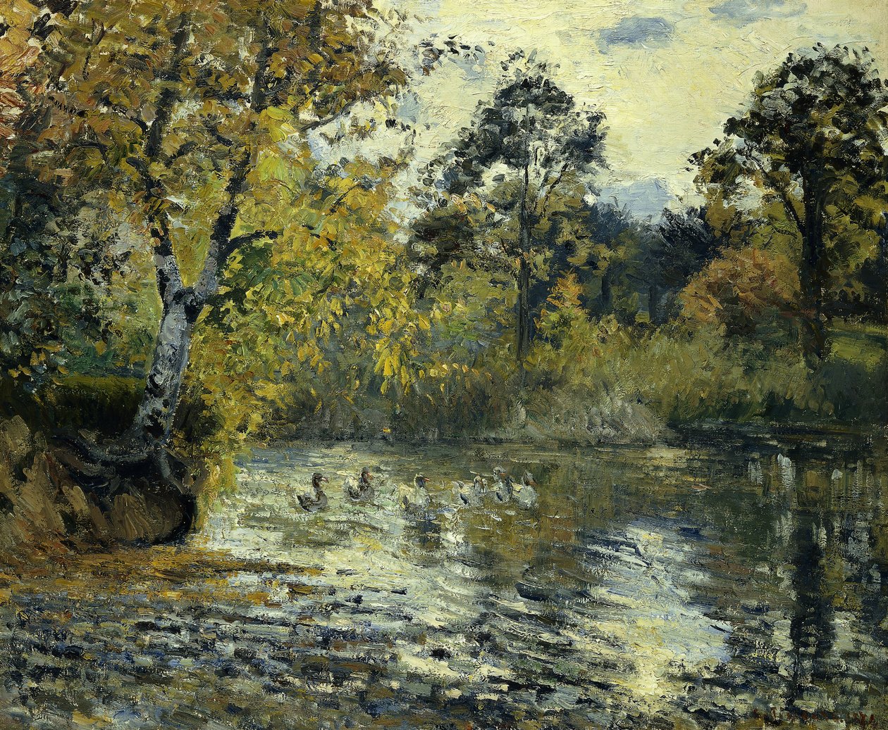 Staw w Montfoucault; Staw Montfoucault, 1874 autorstwa Camille Jacob Pissarro