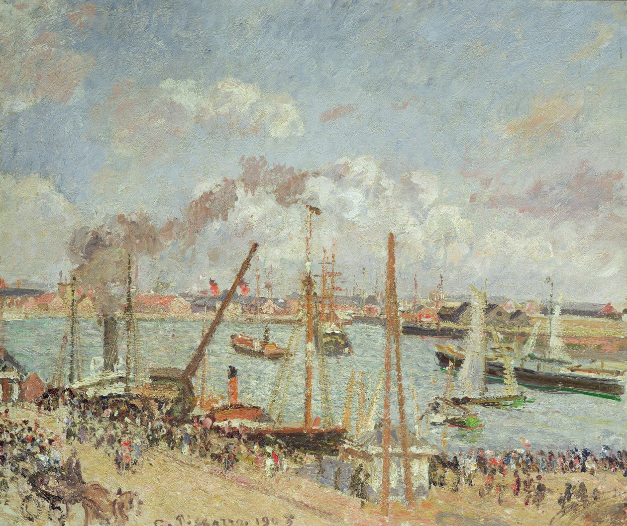 Port Le Havre, popołudnie, niedziela, 1903 autorstwa Camille Jacob Pissarro