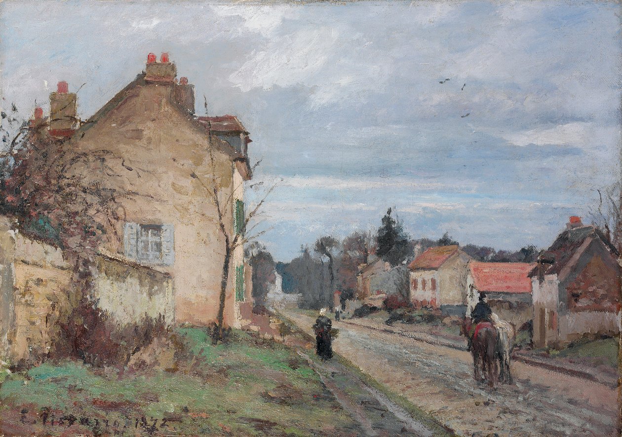 Droga do Louveciennes; Droga do Louveciennes, 1872 autorstwa Camille Jacob Pissarro