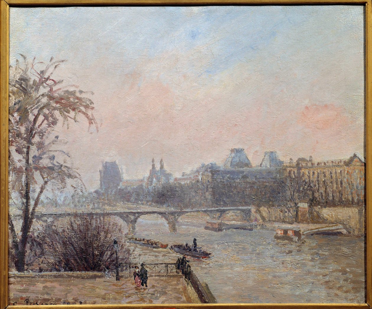 Sekwana i Luwr w 1903 r. Obraz Camille Pissarro (1830-1903) 1903 nd. 0,46x0,55 m Paryż, musee d