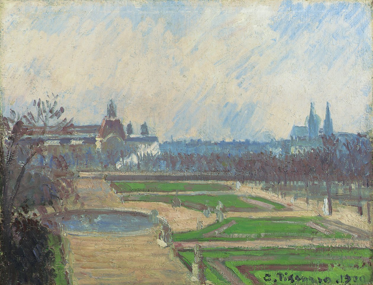Tuileries i Luwr, 1900 autorstwa Camille Jacob Pissarro