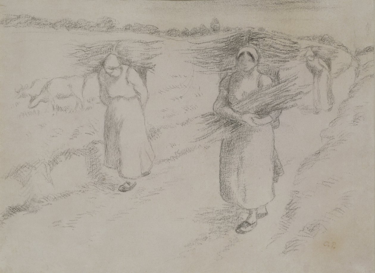 Zbieracze gałązek, ok. 1896 r autorstwa Camille Jacob Pissarro
