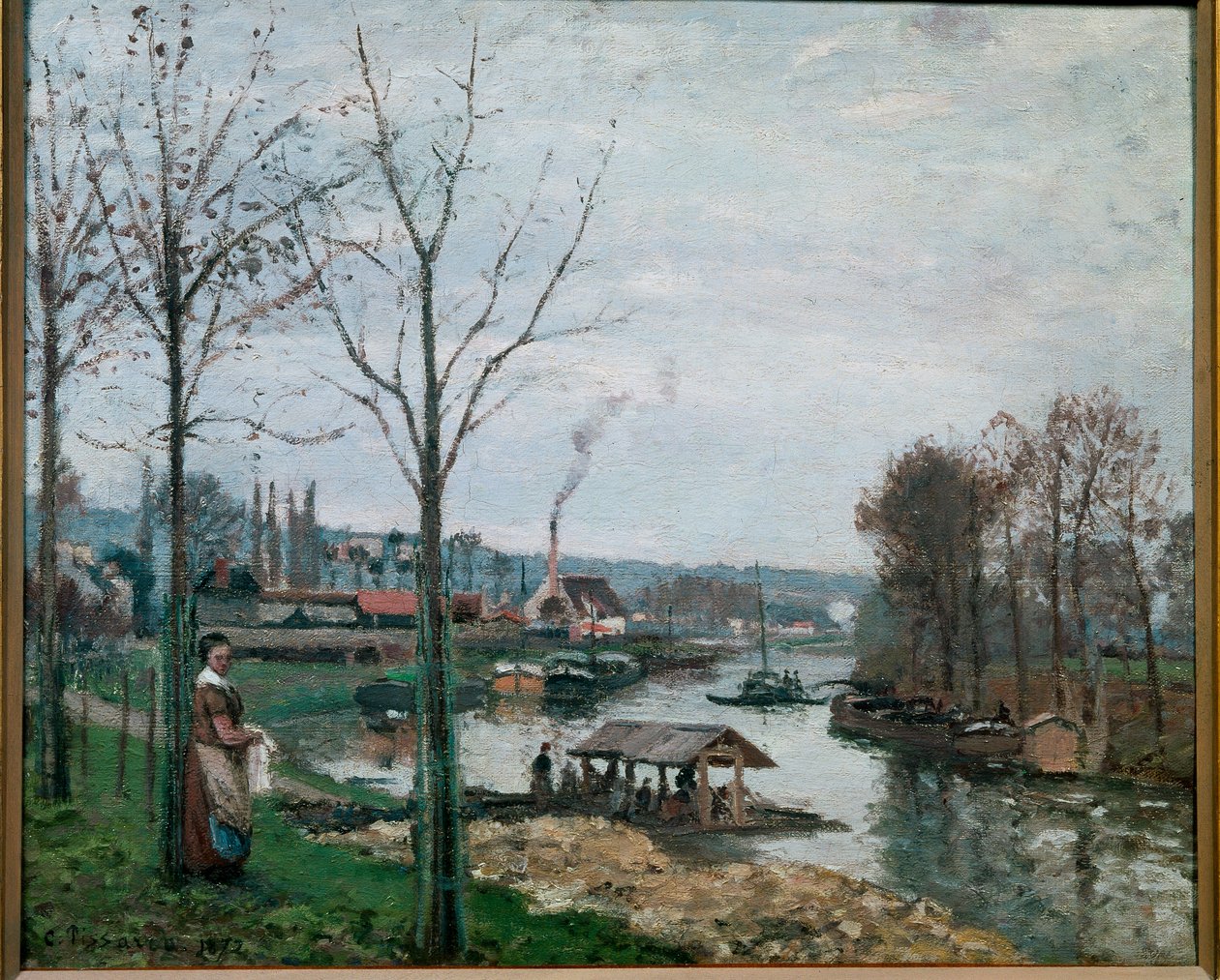 Pralnia w Port Marly autorstwa Camille Jacob Pissarro