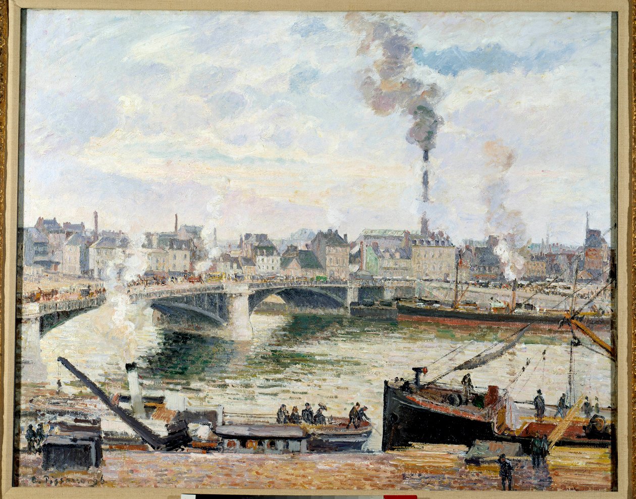 Wielki most Rouen. Obraz Camille Pissarro (1830-1903) autorstwa Camille Jacob Pissarro
