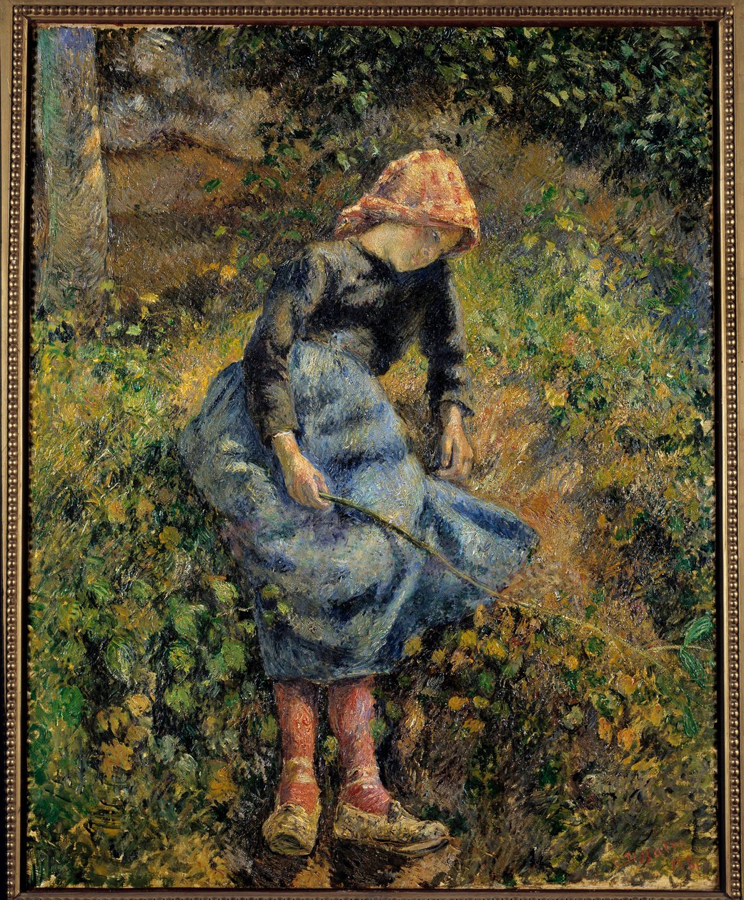 Pasterz mówi, że dziewczyna ma różdżkę. Obraz Camille Pissarro (1830-1903) autorstwa Camille Jacob Pissarro