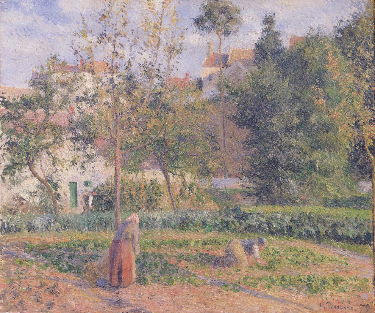 Ogród warzywny w Ermitażu, Pontoise, 1879 autorstwa Camille Jacob Pissarro