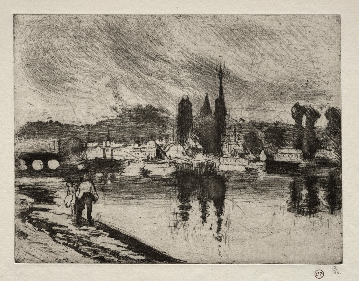 Widok Rouen, 1884. autorstwa Camille Jacob Pissarro