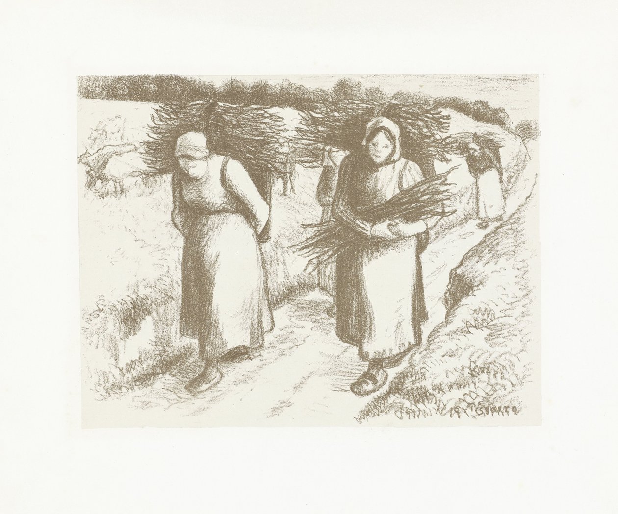 Kobiety noszą pedały Porteuses de fagoty autorstwa Camille Jacob Pissarro