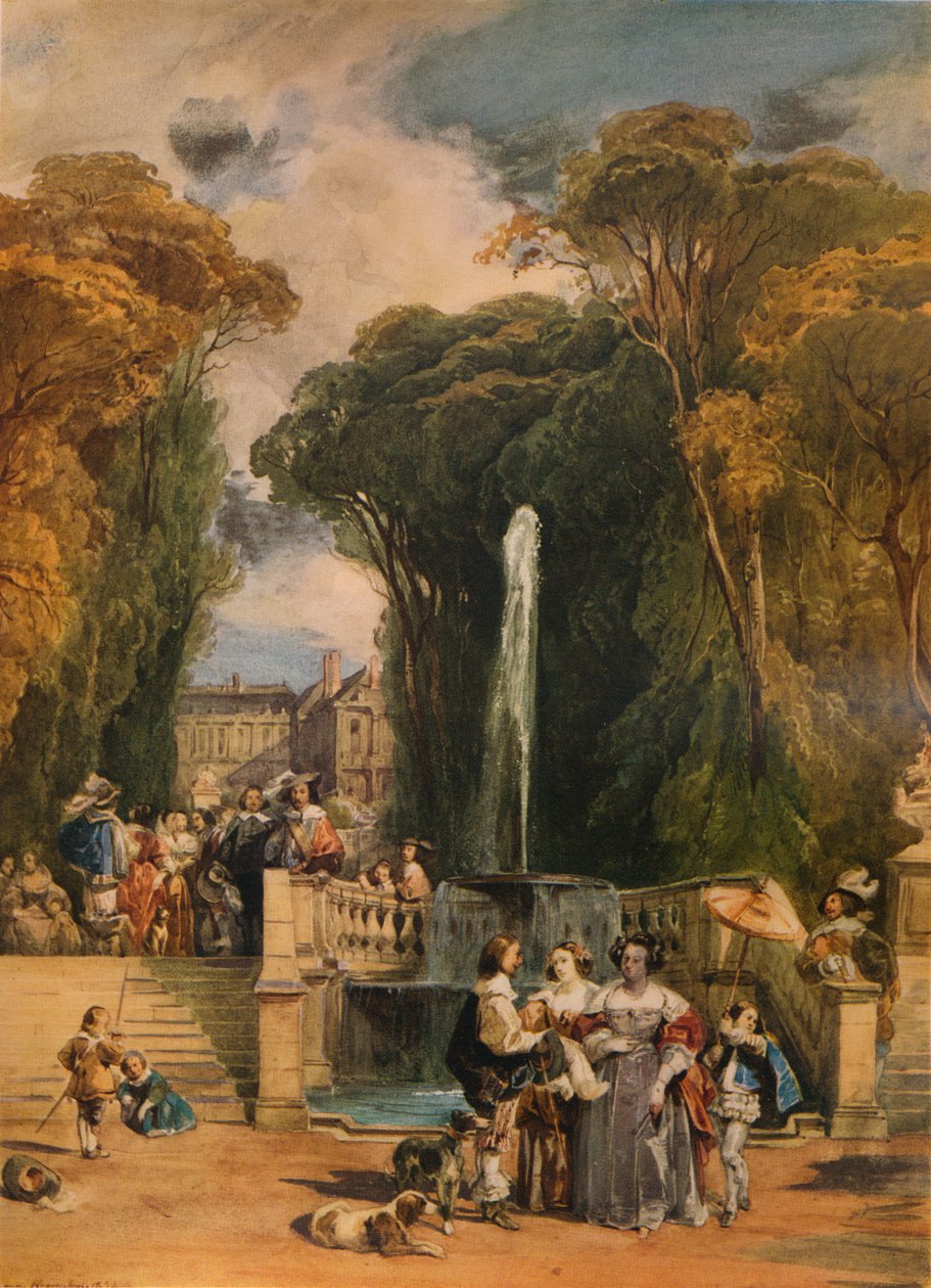 Ogród francuskiego zamku, 1832, 1938 autorstwa Camille Joseph Etienne Roqueplan