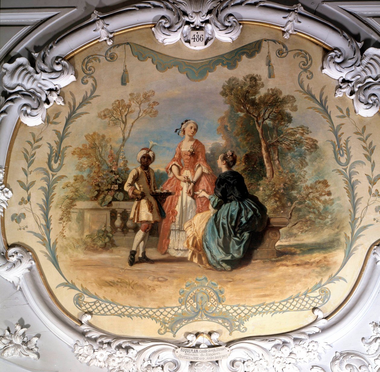 Degustator w parku Obraz Chantilly autorstwa Camille Roqueplan (1803-1855) XIX w. Nd. 0,97 x 1,14 m Chantilly, warunki muzeum autorstwa Camille Joseph Etienne Roqueplan