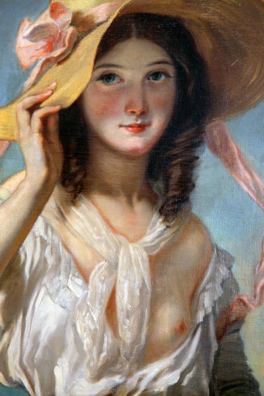 „Młoda dziewczyna z kwiatami”, 1843 autorstwa Camille Joseph Etienne Roqueplan