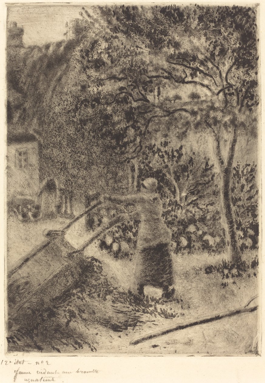 Kobieta opróżniająca taczki Kobieta opróżniająca taczki, 1880. autorstwa Camille Pissarro