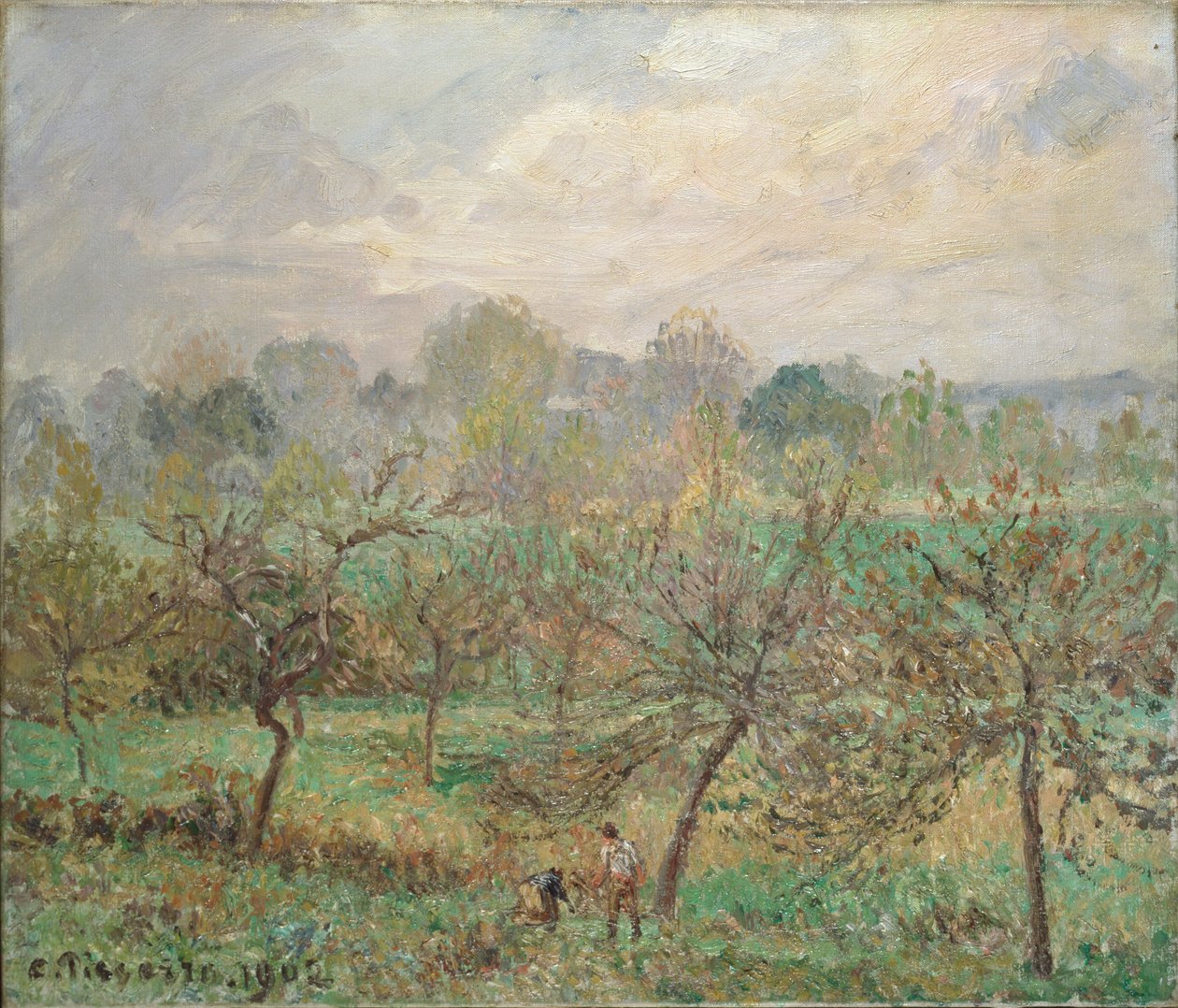 Jesień, poranna mgła, Éragny-sur-Epte, 1902 autorstwa Camille Pissarro