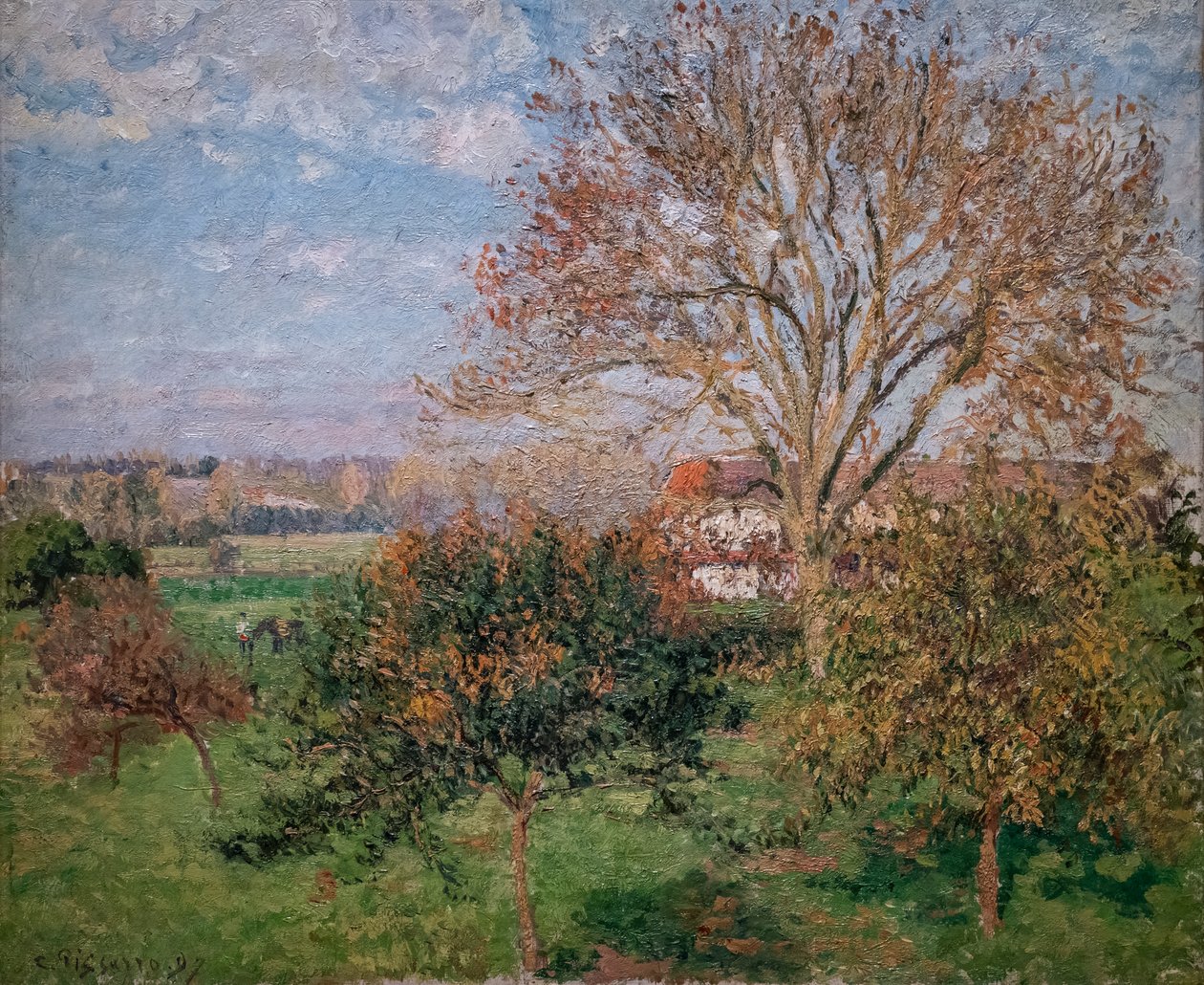 Jesień, Poranek w Eragny autorstwa Camille Pissarro