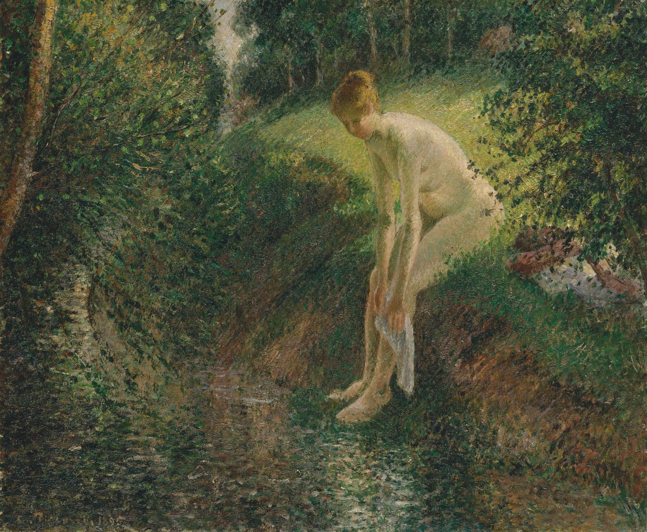 Kąpiący się w lesie, 1895. autorstwa Camille Jacob Pissarro