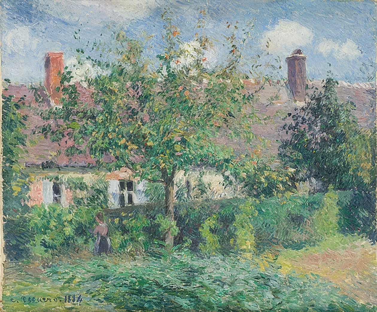 Bauernhaus w Éragny. 1884 autorstwa Camille Jacob Pissarro