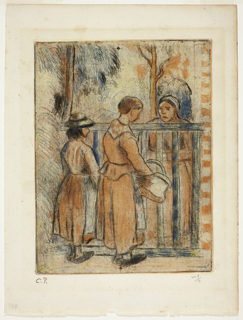 Żebraczka, ok. 1894 (akwaforta, suchoryt i akwatinta na papierze kość słoniowa) autorstwa Camille Pissarro