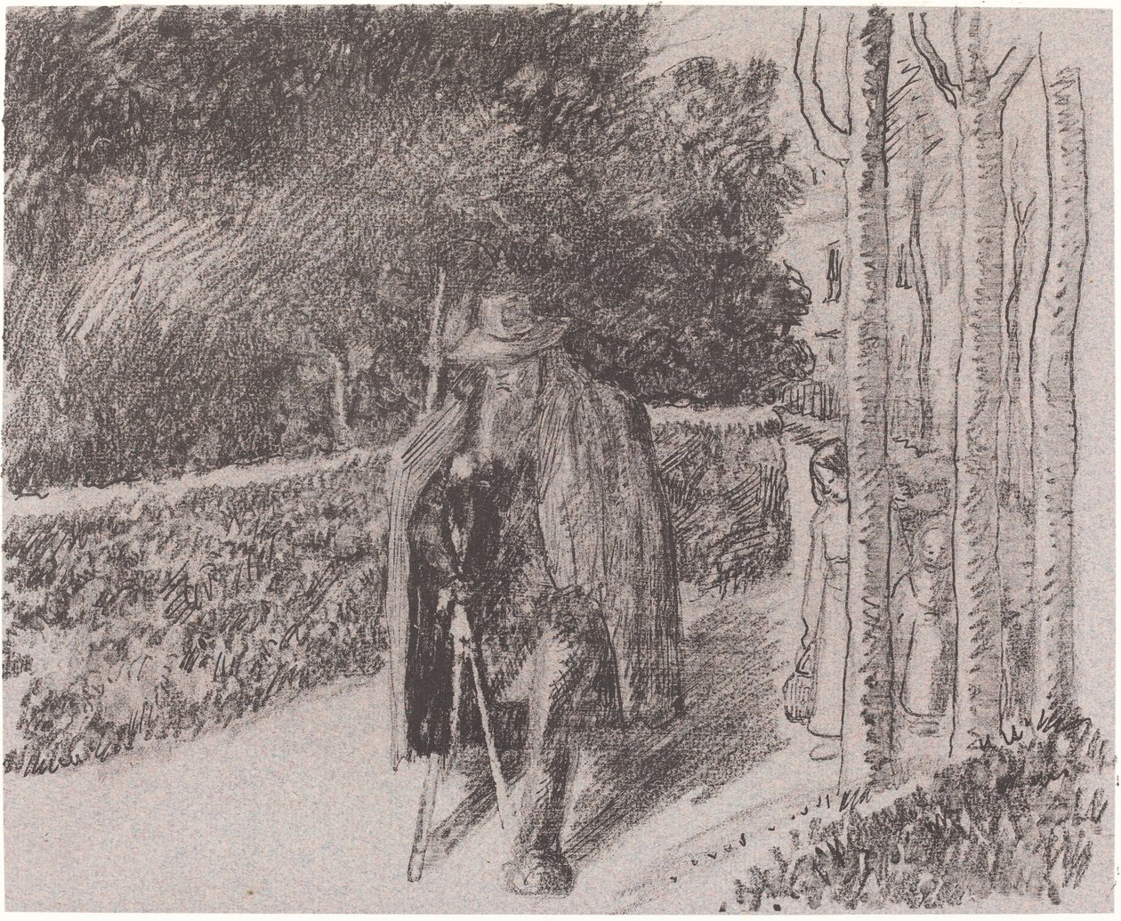 Żebrak z Mendiantem o kulach a la bequille, 1897. autorstwa Camille Pissarro