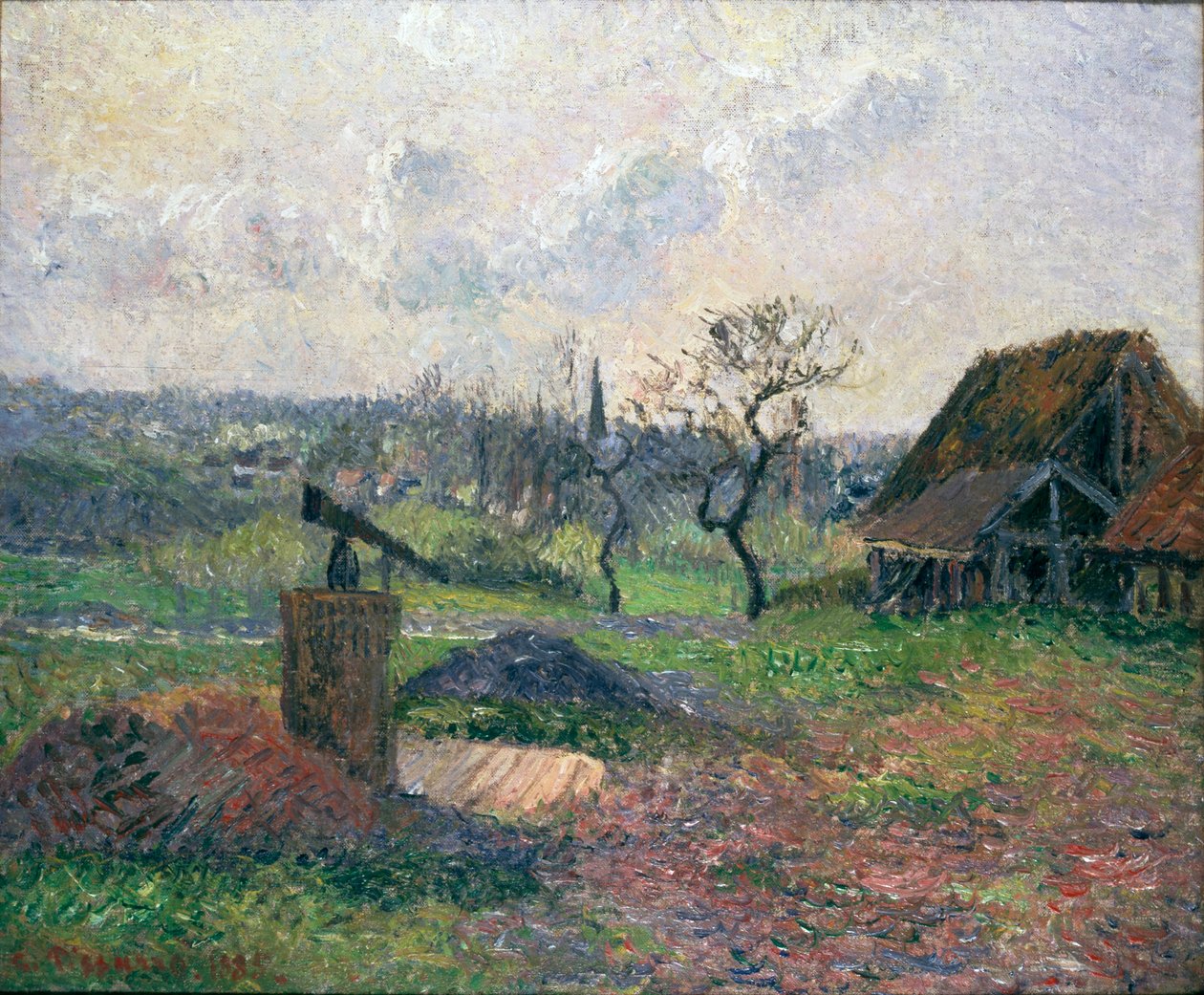 Ceglany piec w Eragny, 1885 autorstwa Camille Pissarro