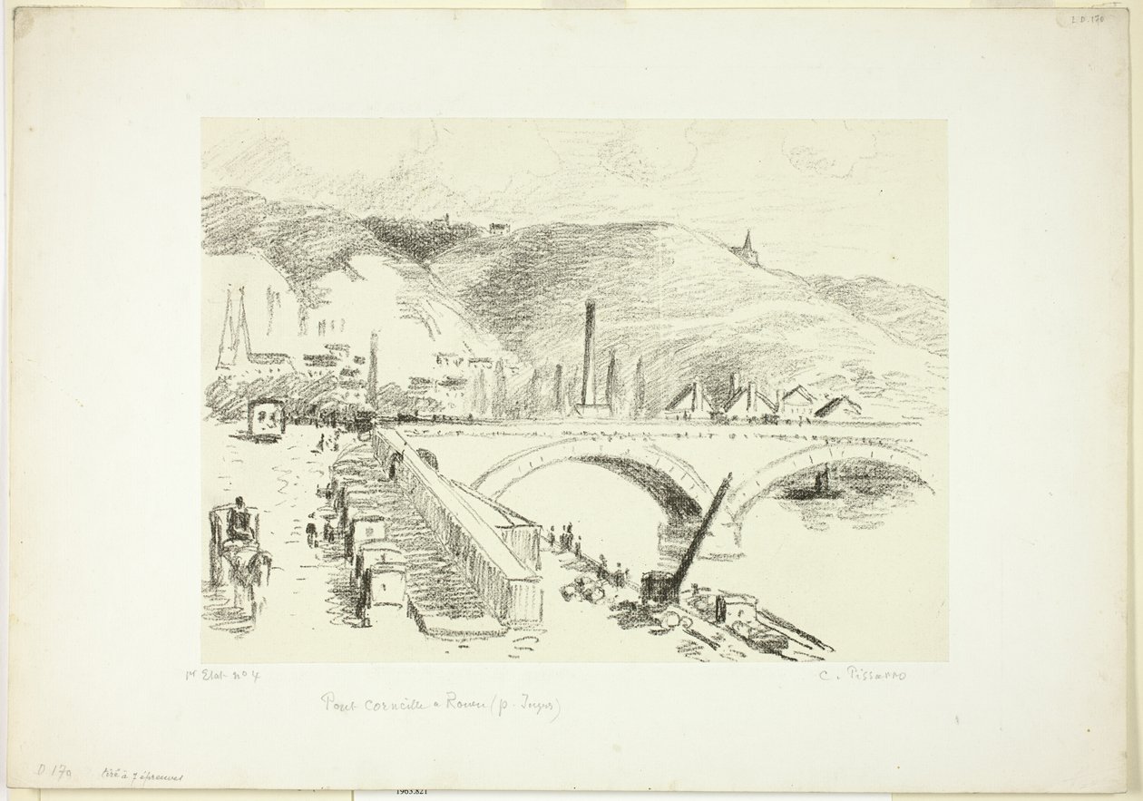 Most w Rouen: Pont Corneille autorstwa Camille Pissarro