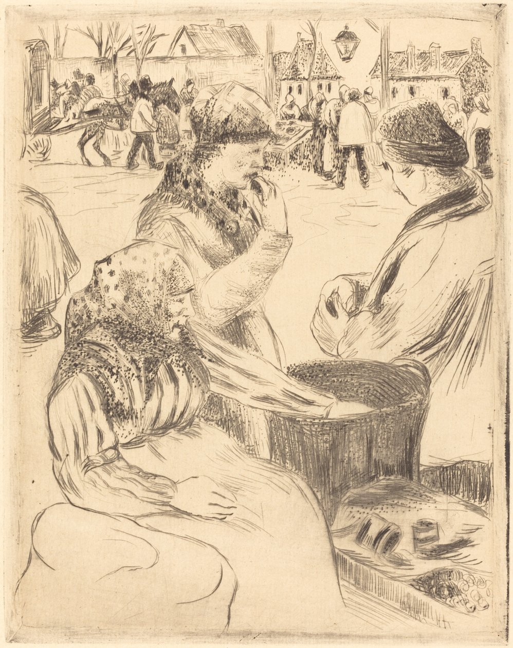 Sprzedawcy kasztanów autorstwa Camille Pissarro