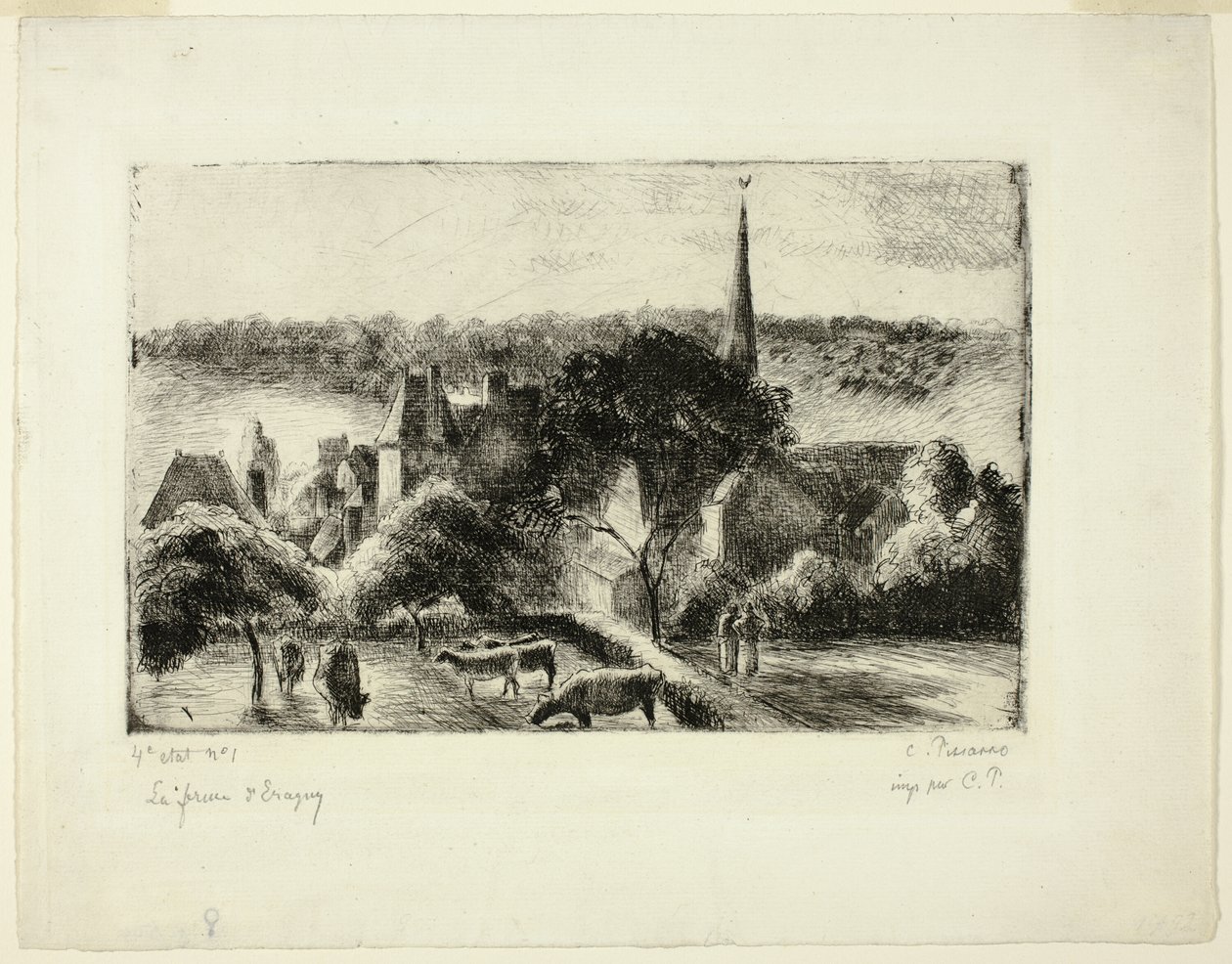 Kościół i gospodarstwo w Éragny autorstwa Camille Pissarro
