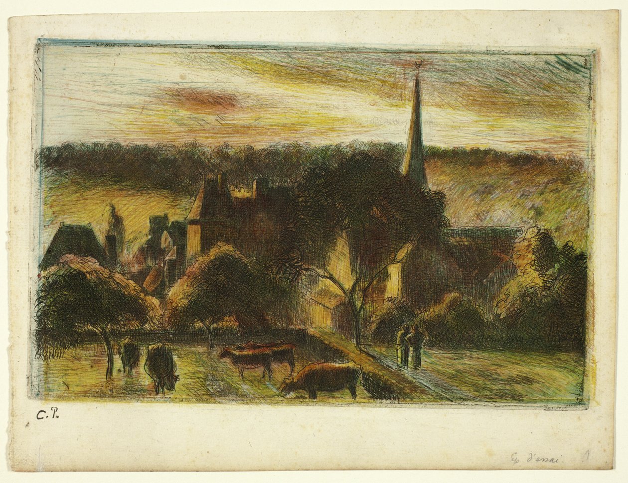 Kościół i gospodarstwo w Éragny autorstwa Camille Pissarro