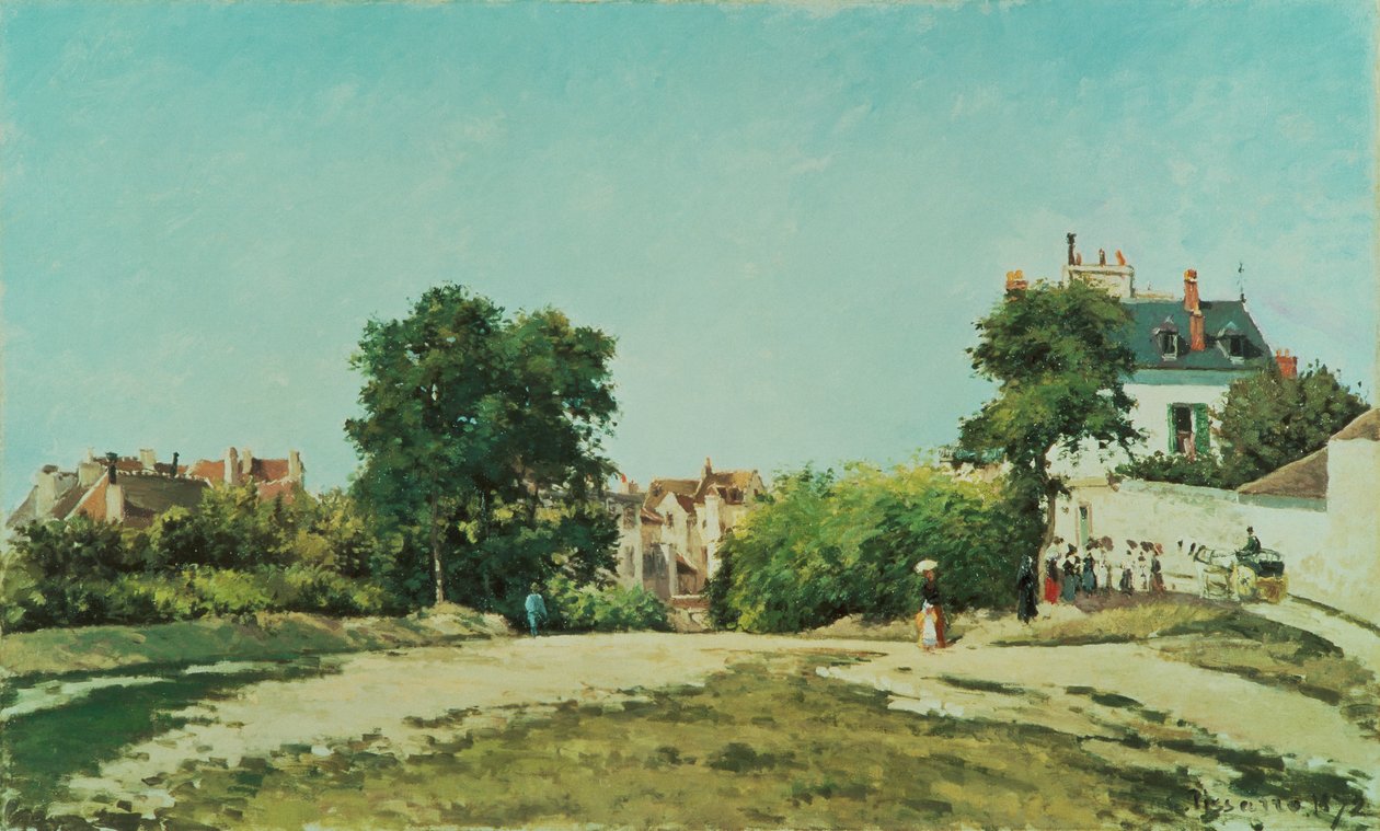 Oczyszczenie starego cmentarza w Pontoise (Place du vieux cimetiere a Pontoise) autorstwa Camille Pissarro