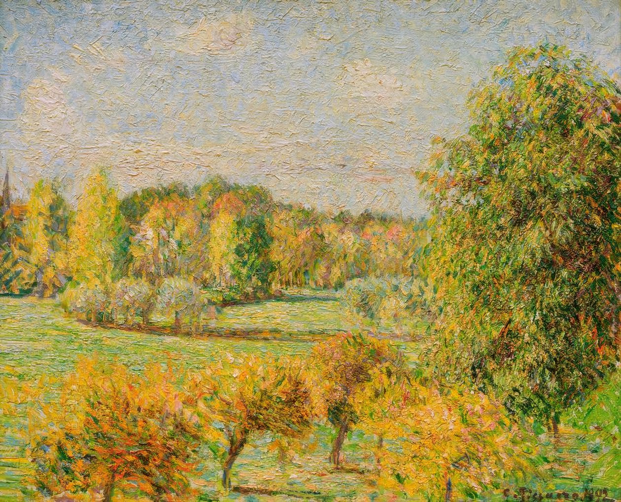 Efekt Jesieni, Orzech, Eragny autorstwa Camille Pissarro