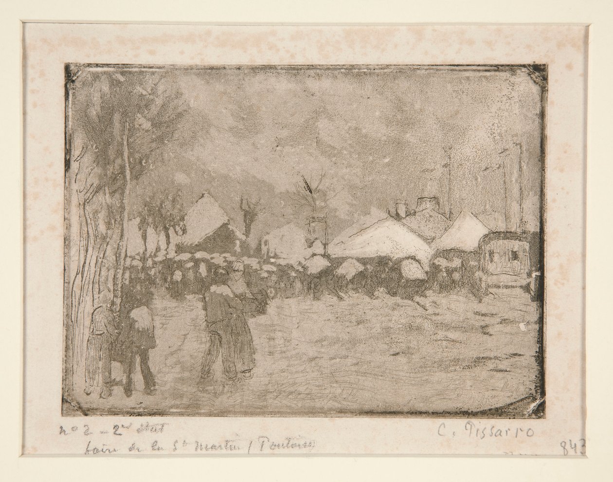 Jarmark Świętomarciński, ? Pontoise (Jarmark Saint-Martin, w Pontoise) autorstwa Camille Pissarro