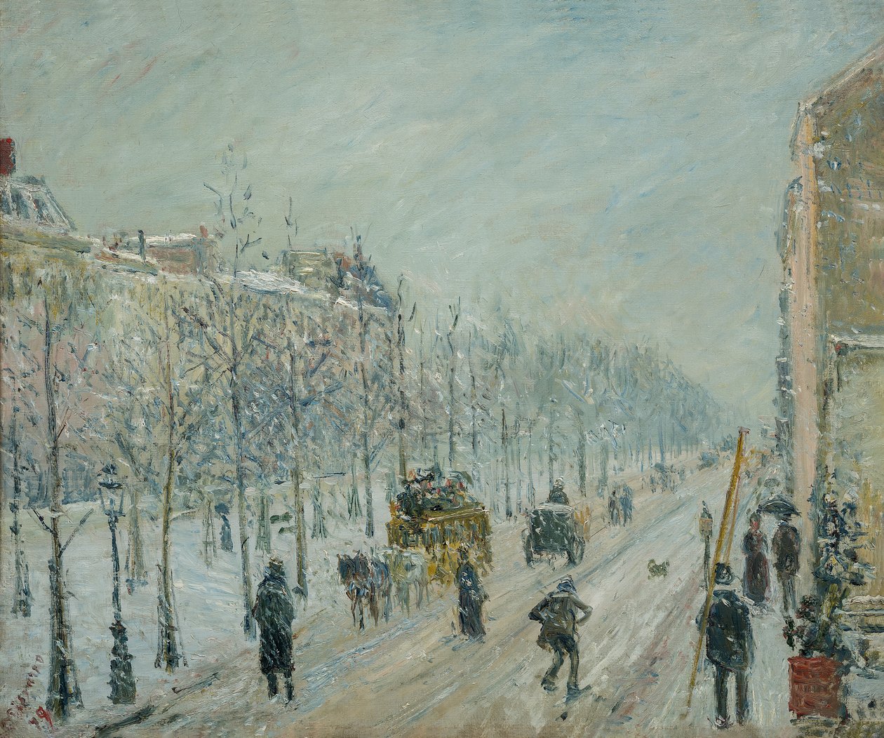 Francuski: Bulwary zewnętrzne. Effet de neige
Duński: De ydre boulevarder i snevejr autorstwa Camille Pissarro
