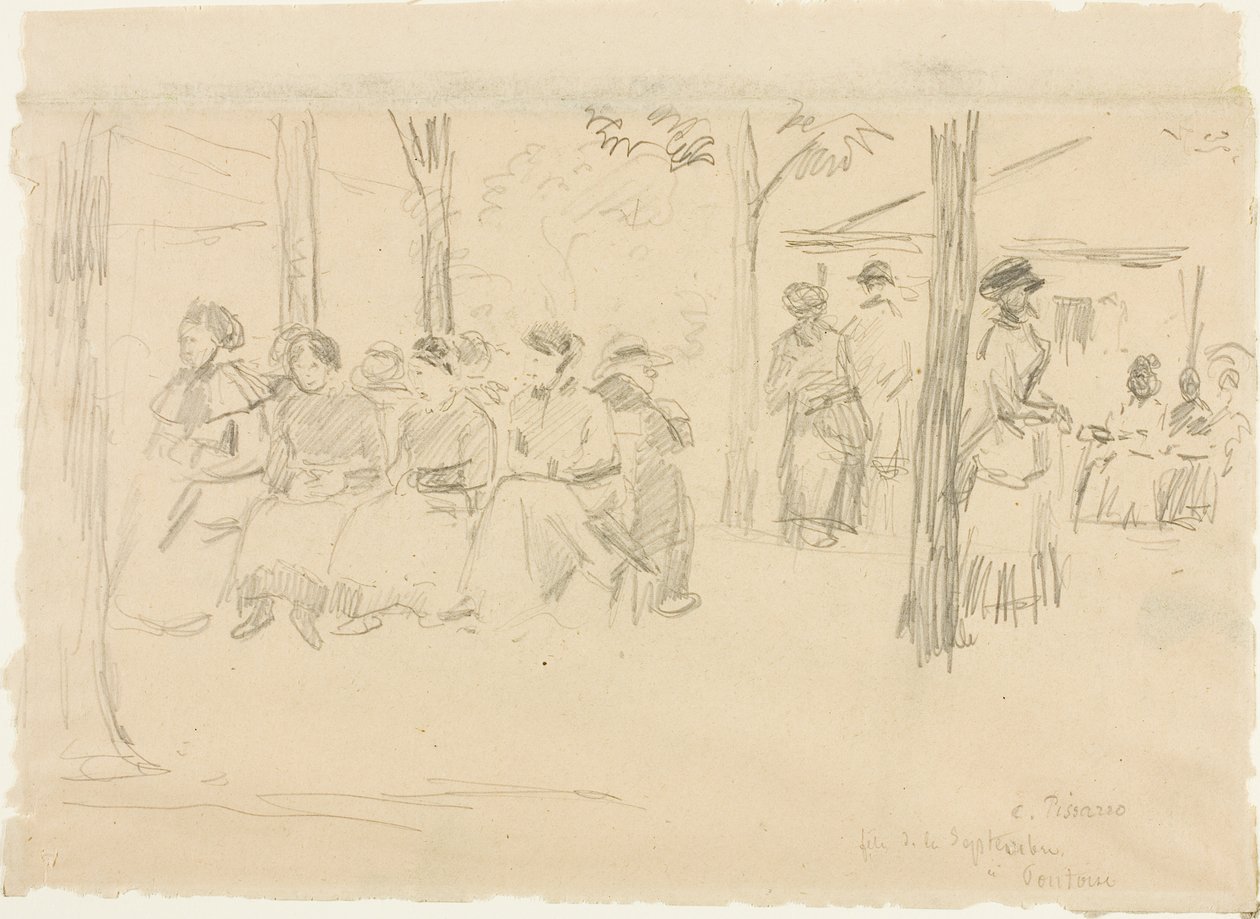 Impreza w Pontoise autorstwa Camille Pissarro