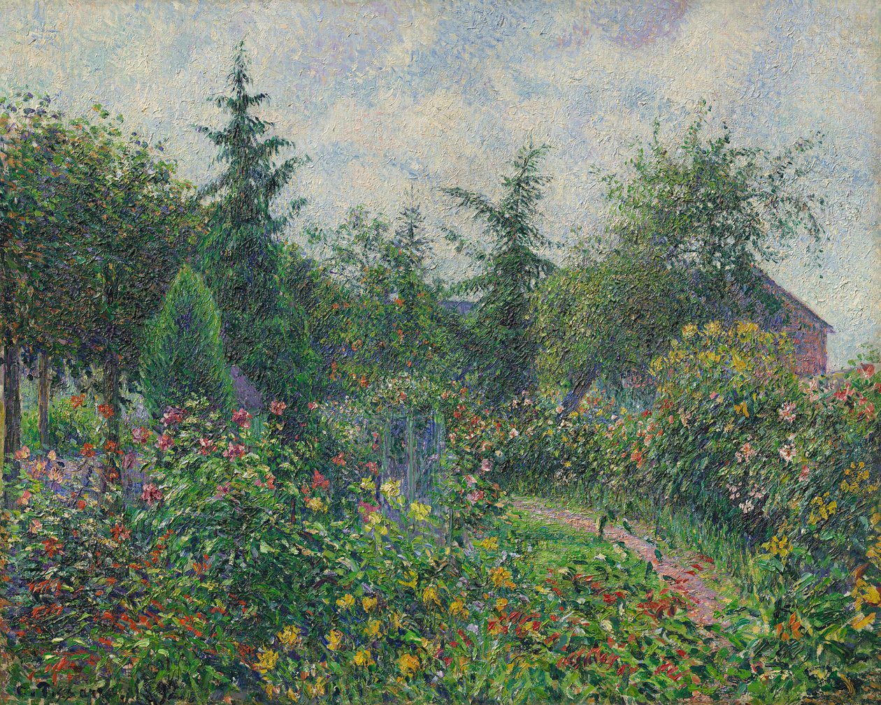 Ogród i kurnik u Octave Mirbeau, Les Damps, 1892. autorstwa Camille Pissarro