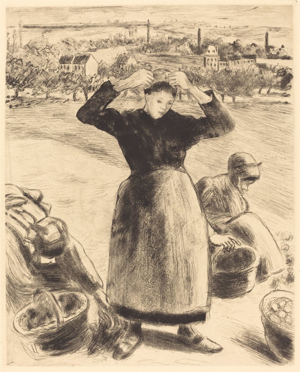 Zbieranie Ziemniaków autorstwa Camille Pissarro