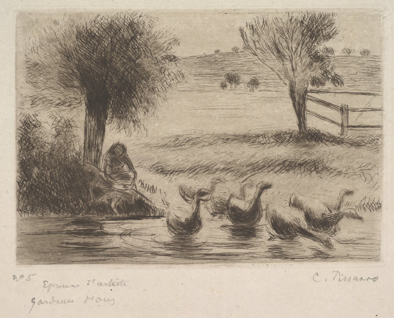 Gęsia dziewczyna, 1888. autorstwa Camille Jacob Pissarro